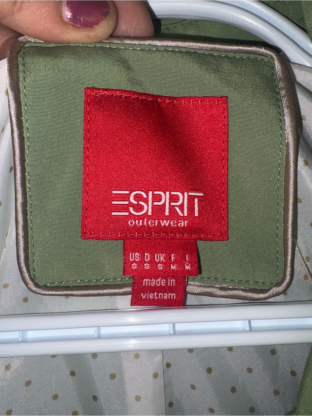 Esprit Olive Green Y2K, Mid-2000s, Mod Revival, Retro Trench, Sage/Olive Green, - Picture 3 of 10